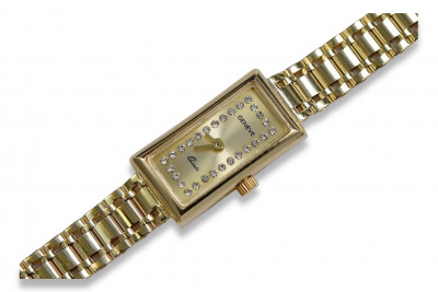 Italienisch gelb 14 Karat Gold Damenuhr Geneve Lady Geschenk lw058y