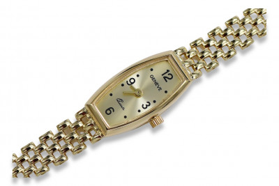 Italienisch gelb 14 Karat Gold Damenuhr Geneve Lady Geschenk lw064y