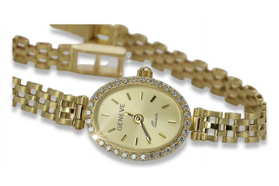 Italian yellow 14k gold lady watch Geneve lw032y