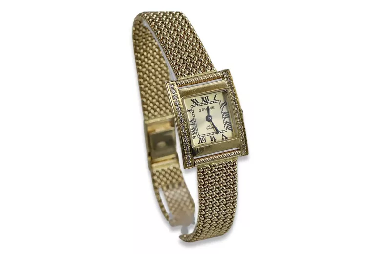 Gold men's watch Geneve ★ zlotychlopak.pl ★ Gold purity 585 333 Low Price!