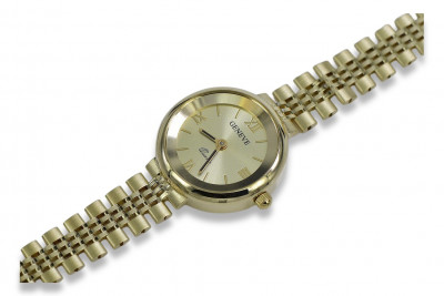 Italian yellow 14k 585 gold lady Geneve watch lw068y