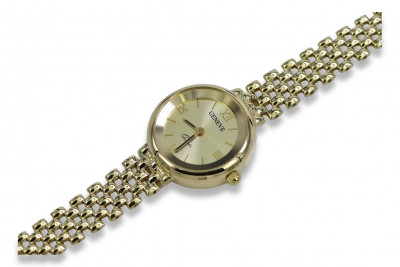 Prześliczny 14K 585 złoty damski zegarek Geneve lw069y