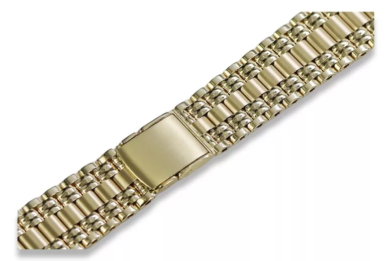 Italian yellow 14k gold man's watch bracelet mbw012y