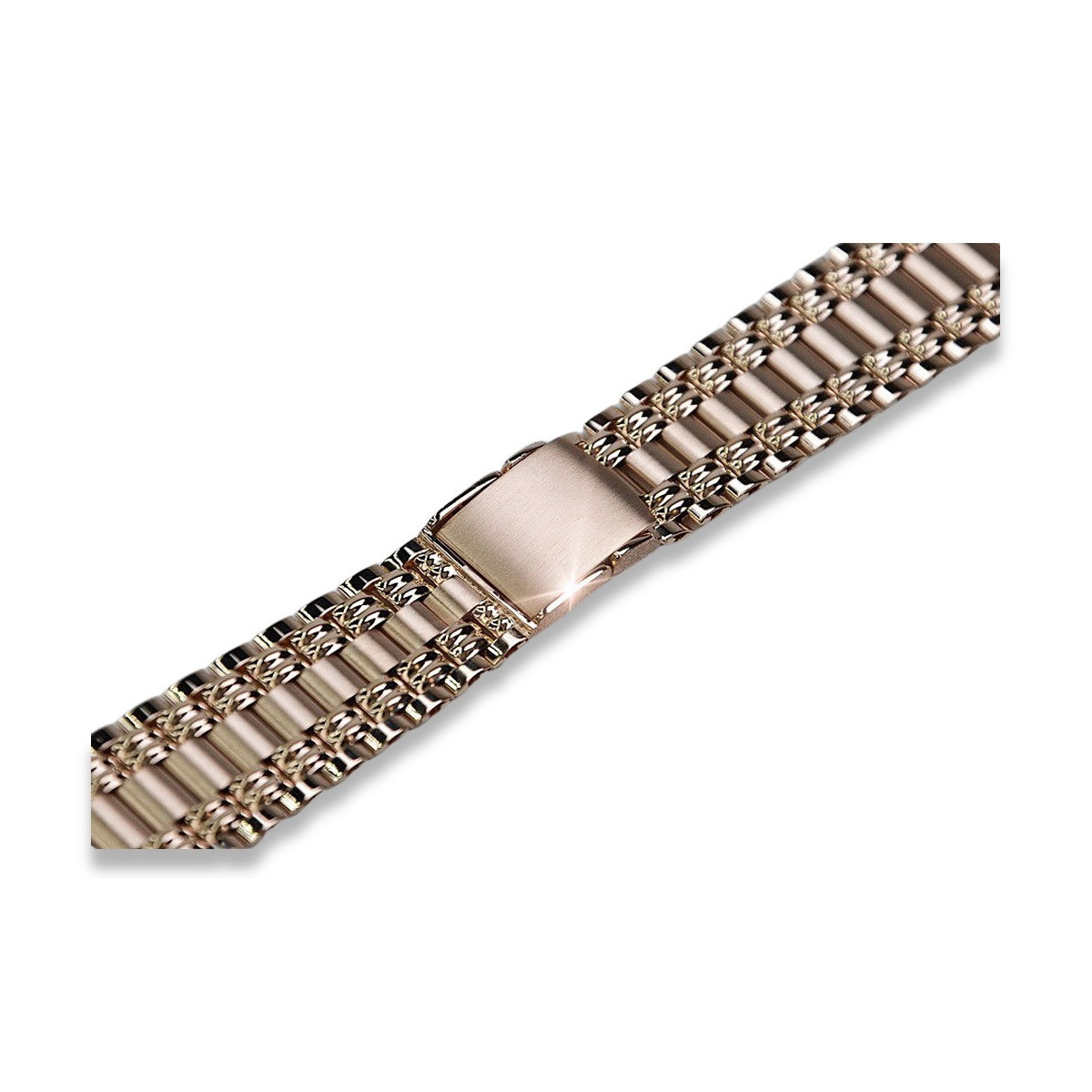 Rosa rusa 14k 585 pulsera de reloj de hombre de oro mbw009r