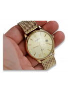 Goldene Herrenuhr Geneve ★ zlotychlopak.pl ★ Gold Reinheit 585 333 Niedriger Preis!