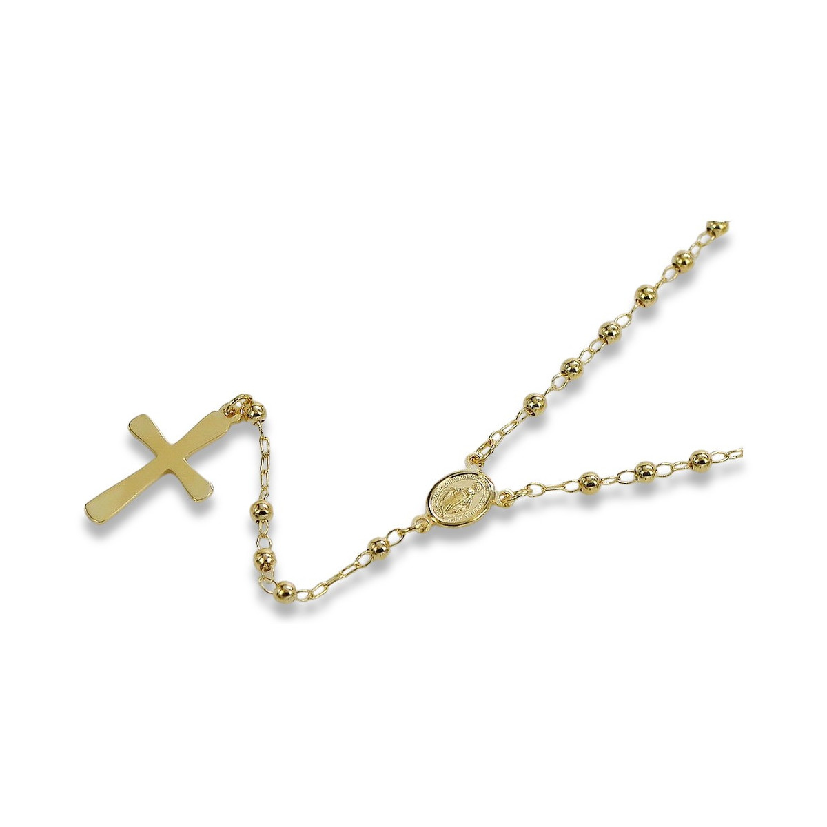 Italian yellow 14k gold 585 rosary chain rcc004y