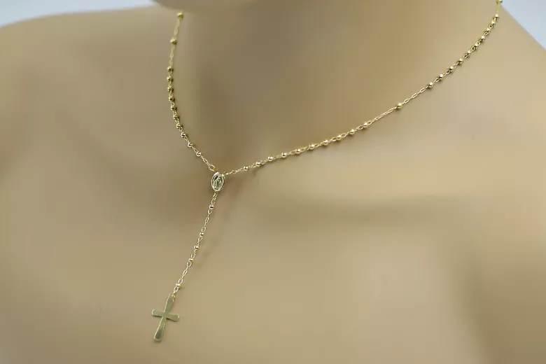 Italian yellow 14k gold 585 rosary chain rcc004y