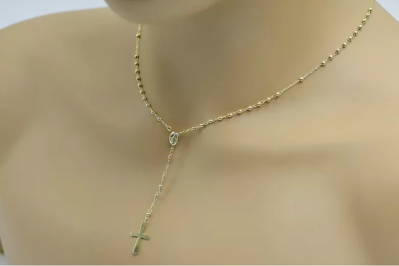 Italian yellow 14k gold 585 rosary chain rcc004y