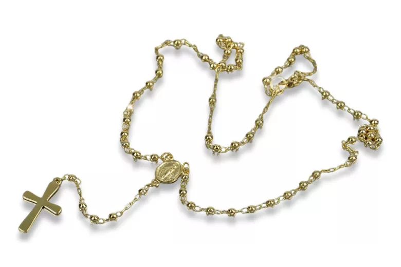 Italian yellow 14k gold 585 rosary chain rcc004y