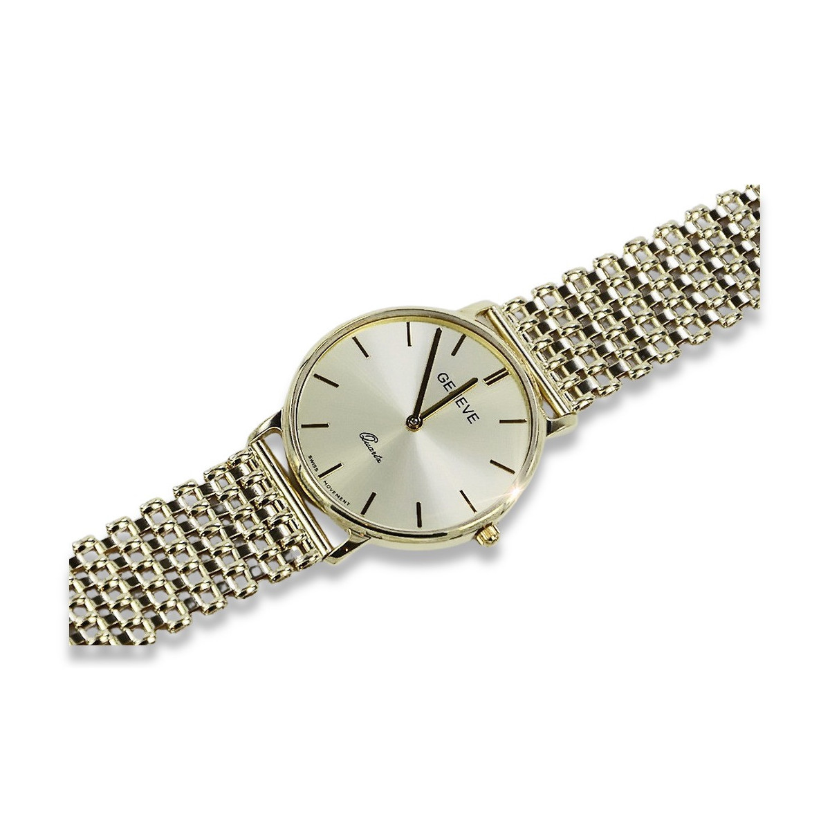 Reloj de oro para hombre Geneve ★ zlotychlopak.pl ★ Pureza de oro 585 333 Precio bajo!