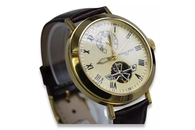 Reloj italiano para hombre de oro amarillo 14k 585 mw065y