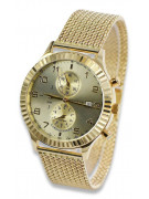 Reloj italiano amarillo 14k 585 oro para hombre Geneve mw007y&mbw014y