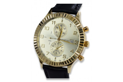 Italienisch Gelb 14 Karat Gold Herren Geneve Uhr mw007y
