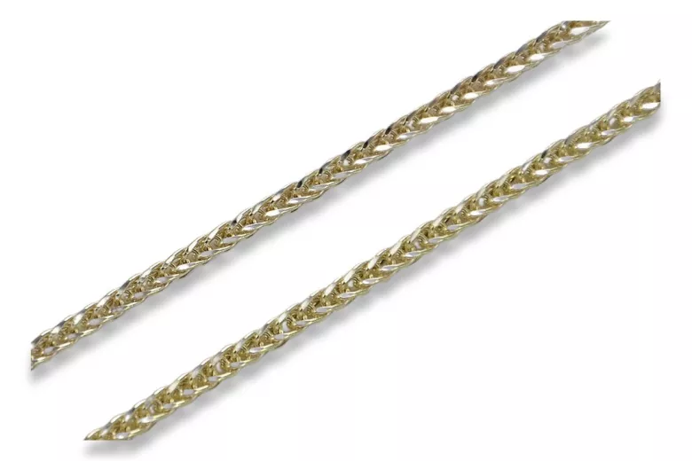 Italian yellow white 14k gold Spiga chain cc035yw