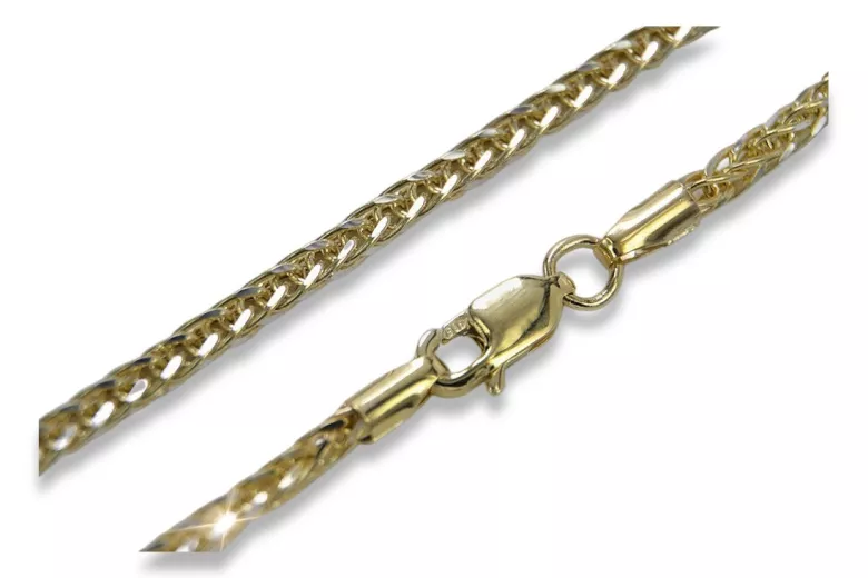 Italian yellow white 14k gold Spiga chain cc035yw