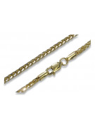 Italian yellow white 14k gold Spiga chain cc035yw