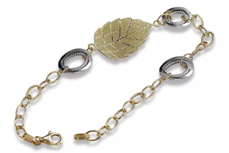 Yellow white Italian 14k gold Fantazy bracelet cfb001yw