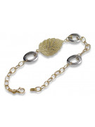 Yellow white Italian 14k gold Fantazy bracelet cfb001yw