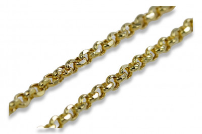 Amarillo italiano oro de 14k Cadena de corte de diamante ancla cc003y