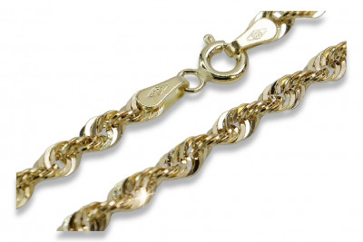 Italian yellow 14k gold 585 Rope chain cc087y