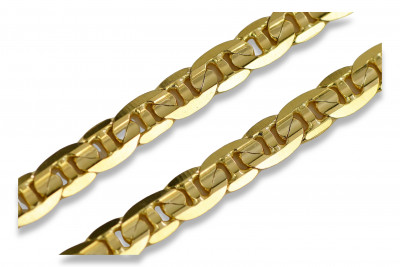 Amarillo italiano 14k 585 oro Guccistyle cadena cc015y