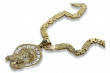 Colgante de oro Jesús 14k 585 cadena bizantina real pj008yL&cc050y