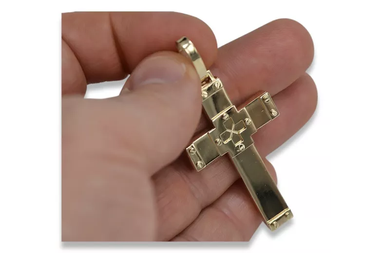 Cruz ★ Católica de Oro russiangold.com ★ Oro 585 333 Precio bajo