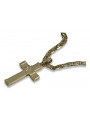 Italian yellow 14k gold  cross & chain ctc016yM&cc031y