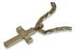 Italian yellow 14k gold  cross & chain ctc016yM&cc031y