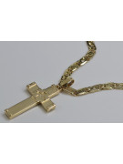 Croix et chaîne catholique en or jaune italien 14 carats ctc016yM&cc031y