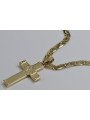 Italian yellow 14k gold  cross & chain ctc016yM&cc031y