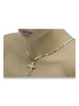 Italian yellow 14k gold  cross & chain ctc016yM&cc031y