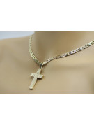 Italian yellow 14k gold  cross & chain ctc016yM&cc031y