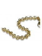 Italian yellow 14k gold Anchor diamondcut bracelet cb003y