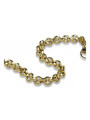 Pulsera de talla de diamantes de ancla amarilla italiana de 14 quilates cb003y