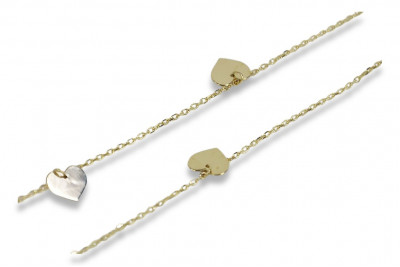 Yellow Italian gold heart chain, Celebrity ccc006