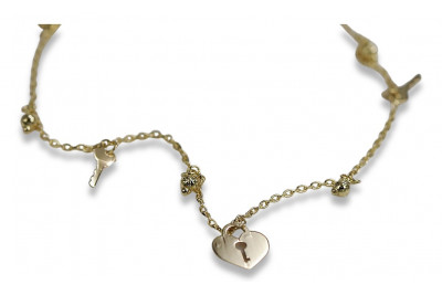 Italian Yellow 14k gold heart chain Celebrity ccc001y