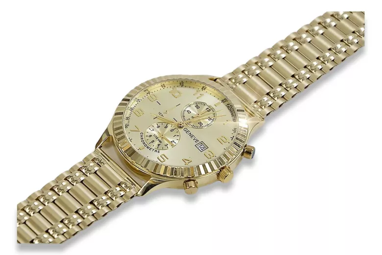 Reloj de oro para hombre Geneve ★ zlotychlopak.pl ★ Pureza de oro 585 333 Precio bajo!