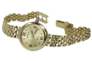 Italienische gelbe Damenuhr aus 14 Karat Gold, Geneve Lady Gift Geneve lw013y