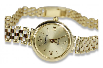 Italian yellow 14k gold lady watch Geneve Lady Gift lw045y