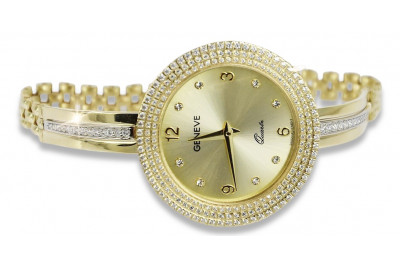 Italian yellow gold lady watch Geneve Lady Gift lw113y