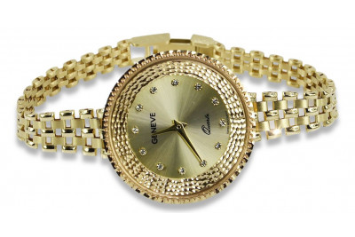 Italian yellow gold lady watch Geneve Lady Gift lw116y