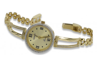 Italian yellow gold lady watch Geneve lw075y