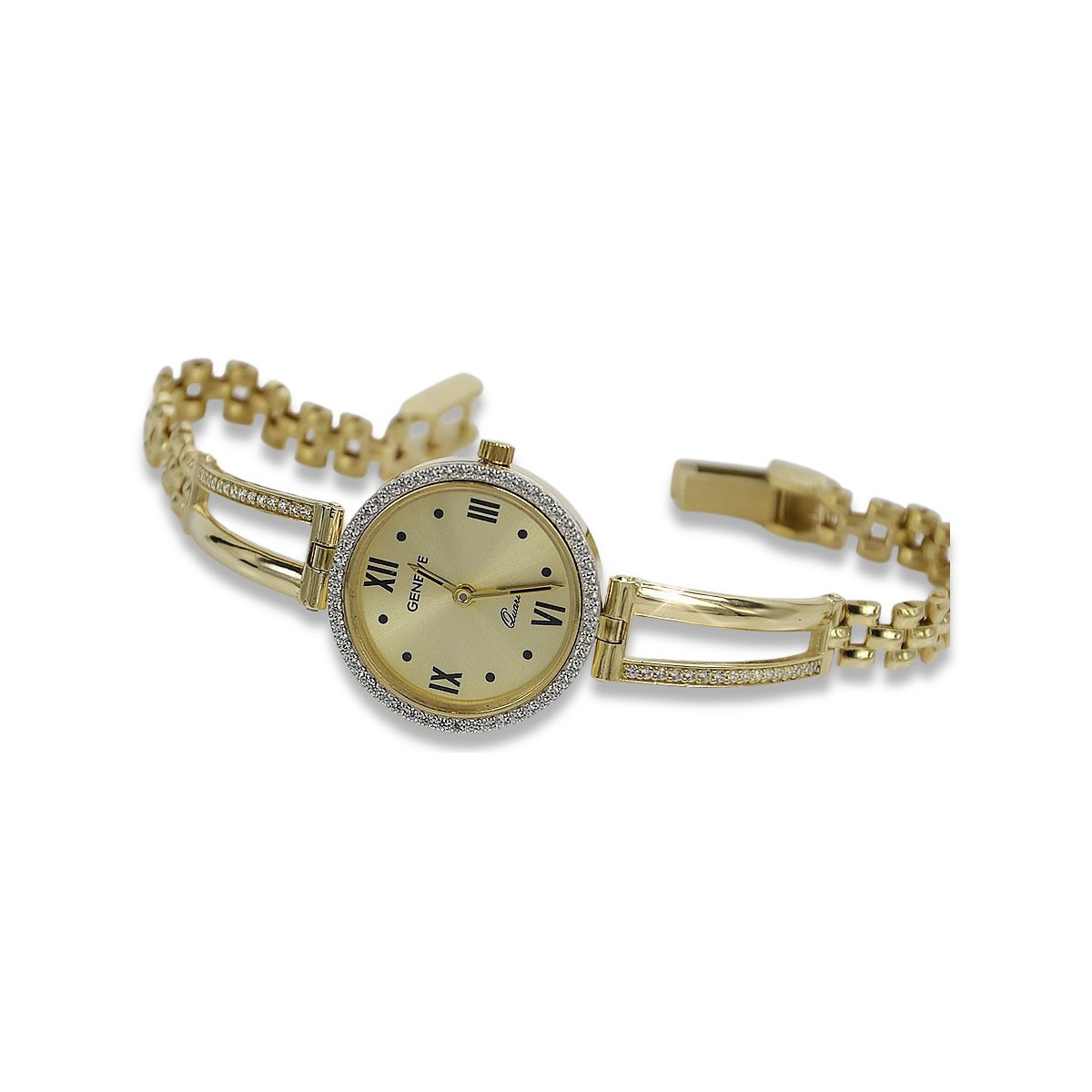 Italian yellow gold lady watch Geneve lw075y