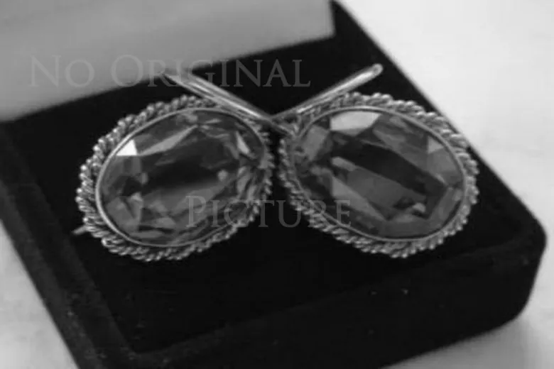 Russe soviétique argent 925 Alexandrite Rubis Émeraude Saphir Aigue-marine Zircon ... Boucles d’oreilles VEC007s