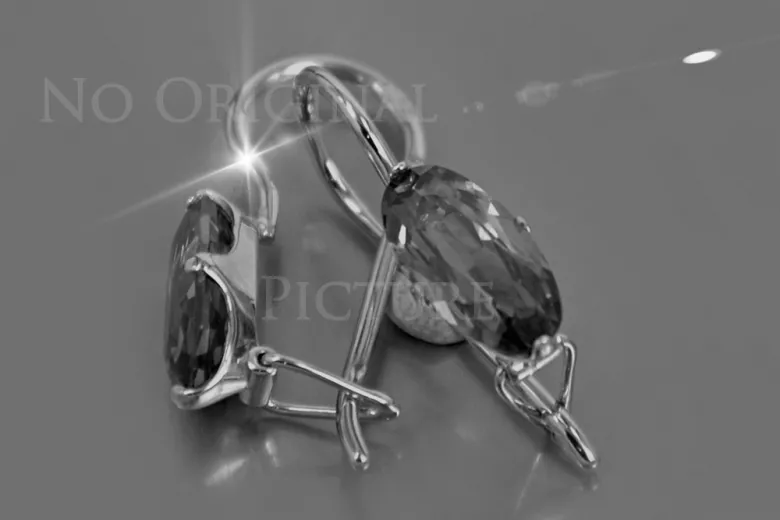 Russe soviétique argent 925 Alexandrite Rubis Émeraude Saphir Aigue-marine Zircon ... Boucles d’oreilles VEC011S