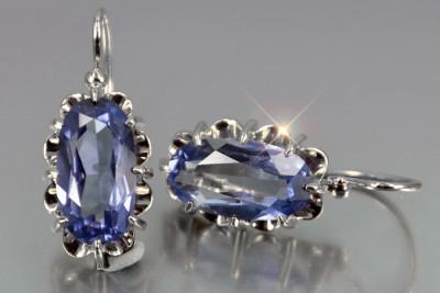 copy of Vintage silver rose gold plated 925 Alexandrite Ruby Emerald Sapphire Aquamarine Zircon ... earrings vec039sgp