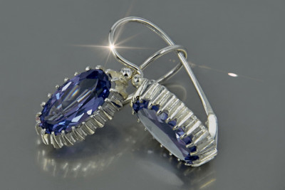 Российское советское серебро розовое золото покрыто 925 Александрит Рубин Изумруд Сапфир Аквамарин Циркон ... серьги vec047sgp