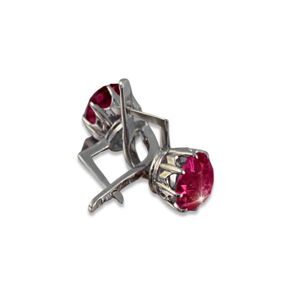 copie de russe soviétique argent rose plaqué or 925 Alexandrite rubis émeraude saphir aigue-marine zircon ... Boucles d’oreilles