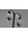 Vintage silver 925 Alexandrite Ruby Emerald Sapphire Aquamarine Zircon ... earrings vec114s